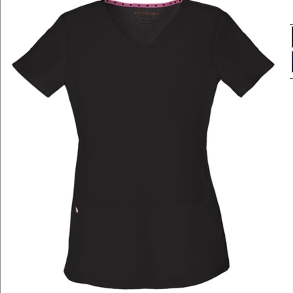 HeartSoul Break On Through Vneck Scrub Top (Black) - Picture 1 of 3